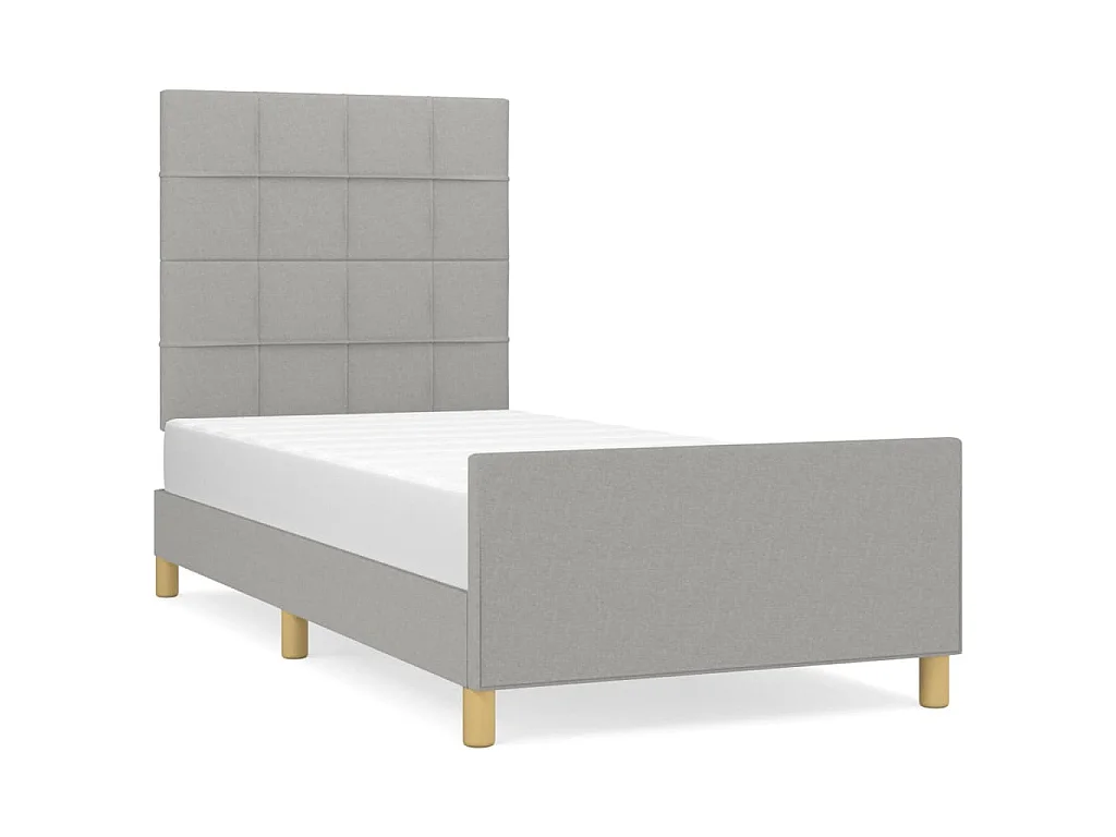 Bedframe zonder matras 80x200 cm stof lichtgrijs