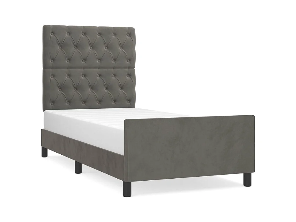 Bedframe zonder matras 80x200 cm fluweel donkergrijs