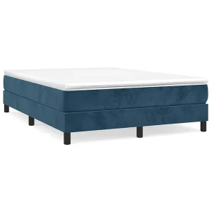 Bedframe zonder matras 140×190 cm fluweel donkerblauw Bedframe zonder matras 140×190 cm fluweel donkerblauw