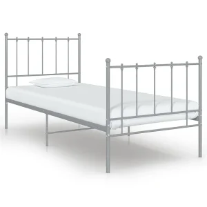 Bedframe metaal grijs 100×200 cm Bedframe metaal grijs 100×200 cm