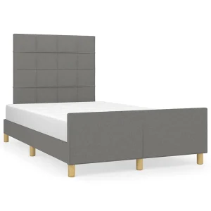 Bedframe zonder matras 120×200 cm stof donkergrijs Bedframe zonder matras 120×200 cm stof donkergrijs