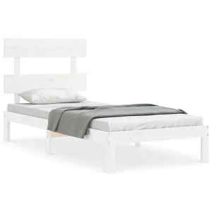 Bedframe zonder matras massief grenenhout wit 140×200 cm Bedframe zonder matras massief grenenhout wit 140×200 cm