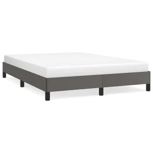 Bedframe kunstleer grijs 140×190 cm