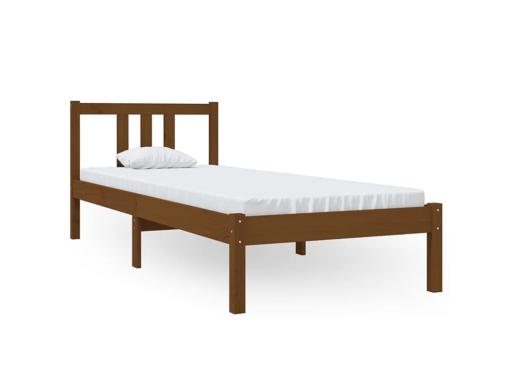 Bedframe massief hout honingbruin 75x190 cm