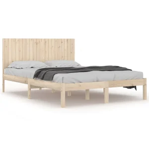 Bedframe zonder matras massief grenenhout 200×200 cm Bedframe zonder matras massief grenenhout 200×200 cm