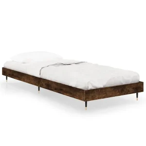 Bedframe zonder matras hout gerookt eikenkleurig 75×190 cm Bedframe zonder matras hout gerookt eikenkleurig 75×190 cm