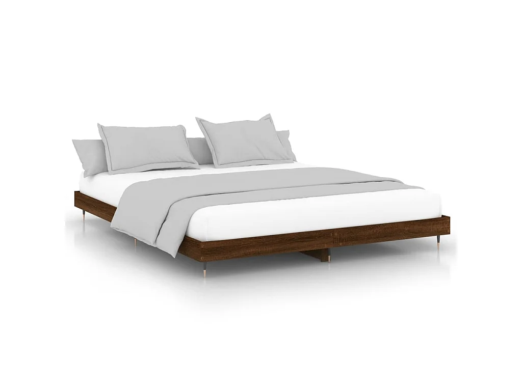 Bedframe bewerkt hout bruin eikenkleur 200x200 cm