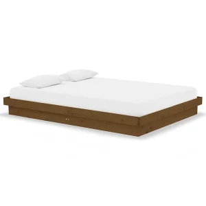 Bedframe massief hout honingbruin 135×190 cm Bedframe massief hout honingbruin 135×190 cm