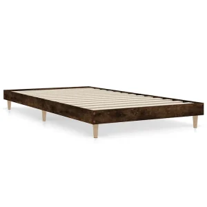 Bedframe zonder matras hout gerookt eikenkleurig 100×200 cm Bedframe zonder matras hout gerookt eikenkleurig 100×200 cm