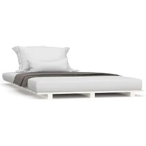 Bedframe massief grenenhout wit 100×200 cm Bedframe massief grenenhout wit 100×200 cm