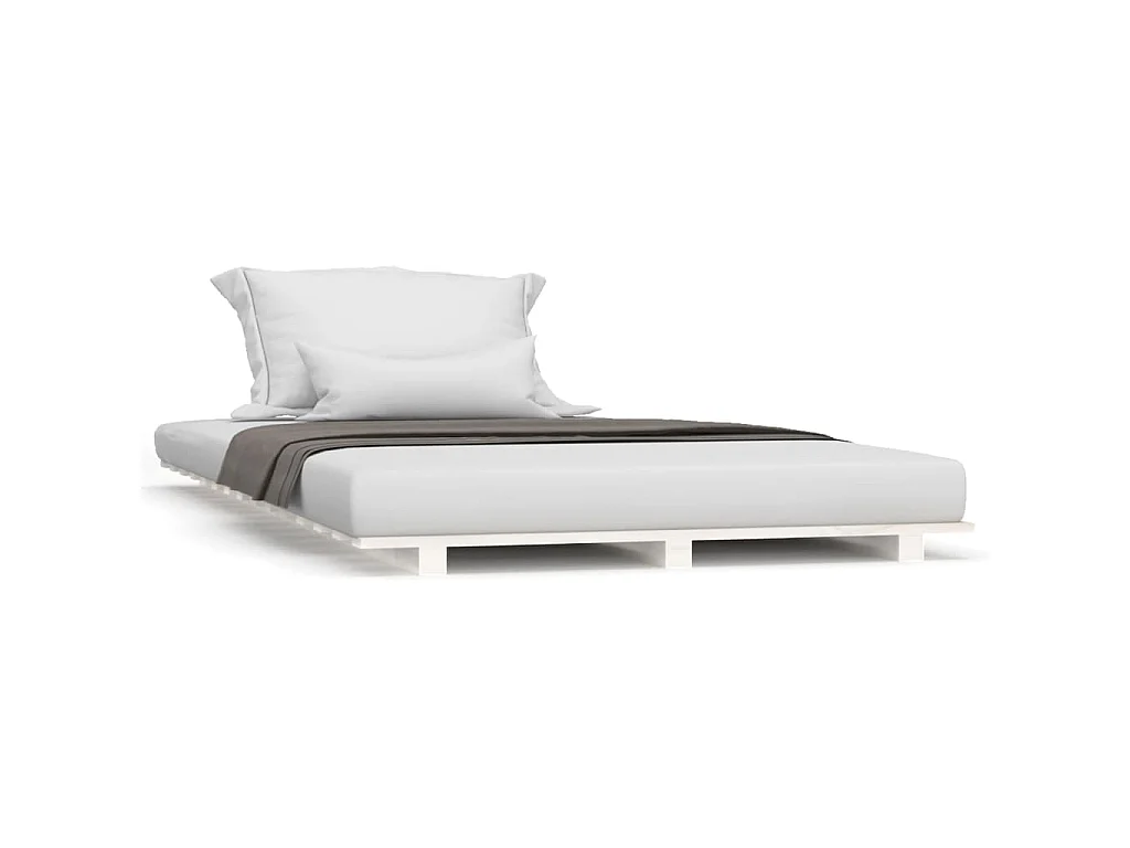 Bedframe massief grenenhout wit 100x200 cm