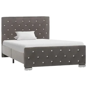 Bedframe fluweel grijs 100×200 cm Bedframe fluweel grijs 100×200 cm