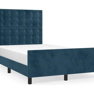Bedframe zonder matras 120×200 cm fluweel donkerblauw
