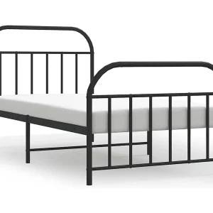 Bedframe met hoofd- en voeteneinde metaal zwart 100×190 cm Bedframe met hoofd- en voeteneinde metaal zwart 100×190 cm