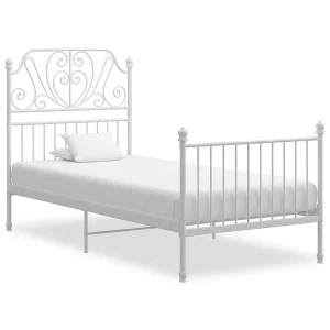Bedframe metaal wit 90×200 cm Bedframe metaal wit 90×200 cm
