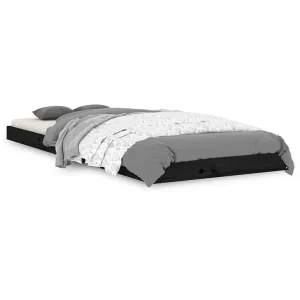 Bedframe massief grenenhout zwart 75×190 cm Bedframe massief grenenhout zwart 75×190 cm