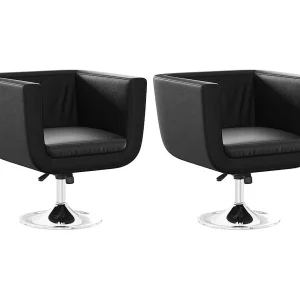 Barstoelen 2 st kunstleer zwart
