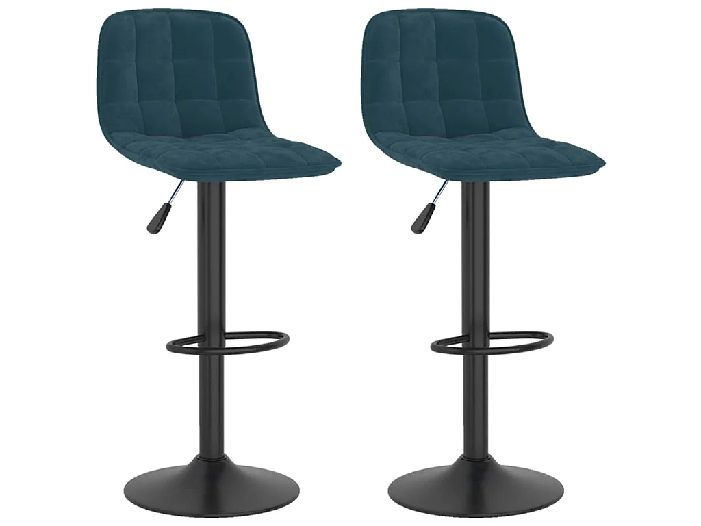 Barkrukken 2 st fluweel blauw