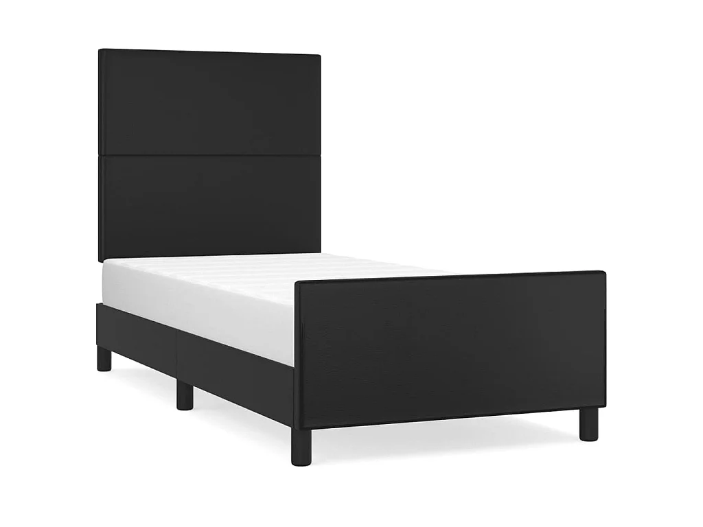 Bedframe met hoofdbord kunstleer zwart 90x190 cm