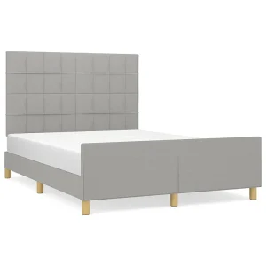 Bedframe zonder matras stof lichtgrijs 140×190 cm Bedframe zonder matras stof lichtgrijs 140×190 cm