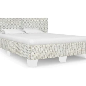 Bedframe natuurlijk rattan grijs 160×200 cm Bedframe natuurlijk rattan grijs 160×200 cm