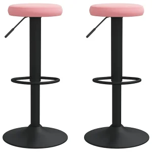 Barkrukken 2 st fluweel roze Barkrukken 2 st fluweel roze