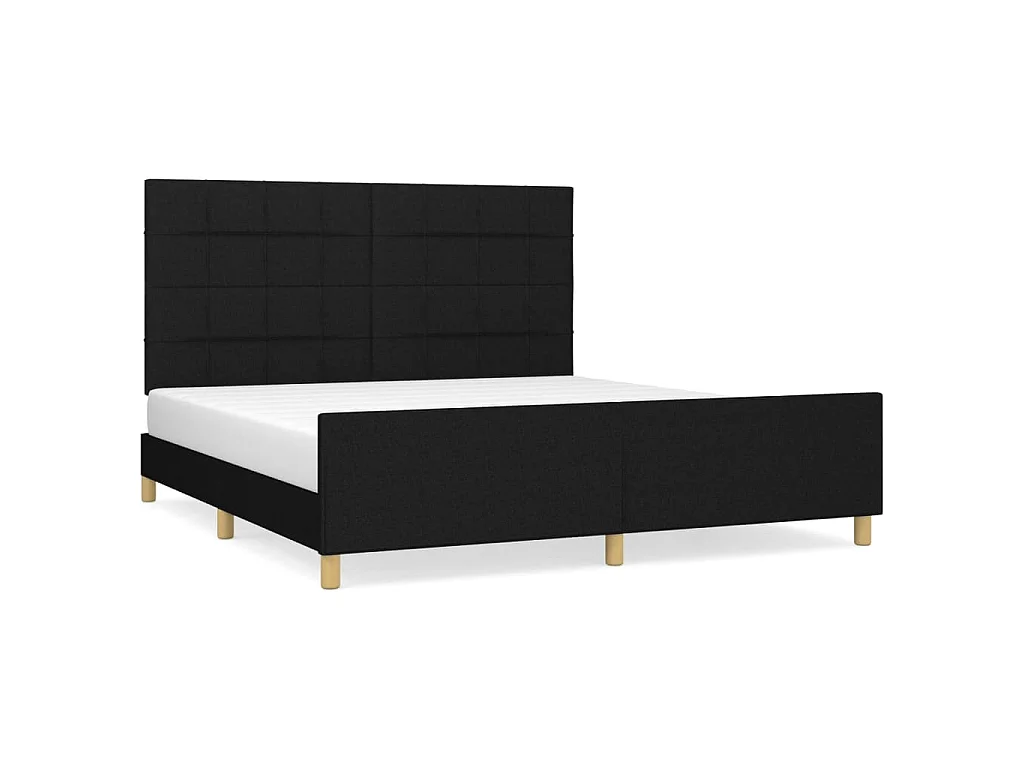 Bedframe zonder matras stof zwart 180x200 cm