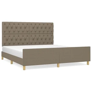 Bedframe zonder matras stof taupe 160×200 cm Bedframe zonder matras stof taupe 160×200 cm