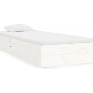 Bedframe massief hout wit 90×190 cm Bedframe massief hout wit 90×190 cm