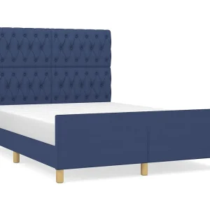 Bedframe zonder matras stof blauw 140×200 cm Bedframe zonder matras stof blauw 140×200 cm