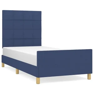 Bedframe zonder matras 90×190 cm stof blauw