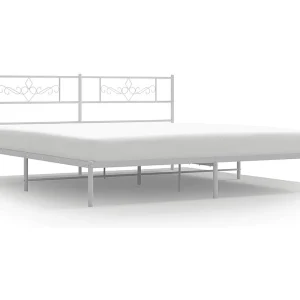 Bedframe met hoofdbord metaal wit 183×213 cm Bedframe met hoofdbord metaal wit 183×213 cm