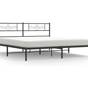 Bedframe met hoofdbord metaal zwart 183×213 cm Bedframe met hoofdbord metaal zwart 183×213 cm