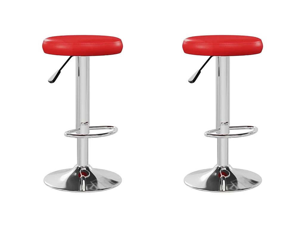 Barstoelen 2 st kunstleer rood