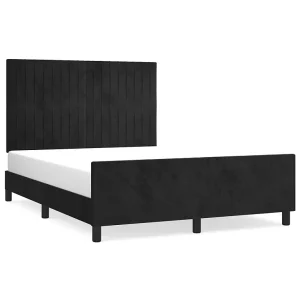 Bedframe zonder matras 140×190 cm fluweel zwart Bedframe zonder matras 140×190 cm fluweel zwart