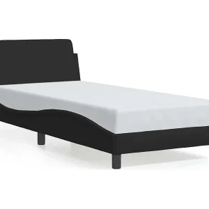 Bedframe met hoofdeinde zonder matras 80×200 cm stof zwart
