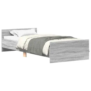 Bedframe bewerkt hout grijs sonoma eikenkleurig 90×190 cm
