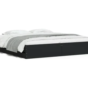Bedframe met lades bewerkt hout zwart 180×200 cm Bedframe met lades bewerkt hout zwart 180×200 cm