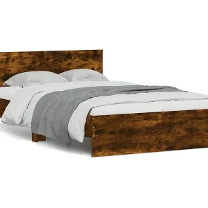Bedframe met hoofdeinde gerookt eikenkleurig 120×190 cm