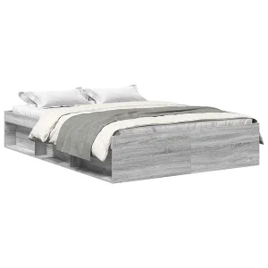 Bedframe grijs sonoma eikenkleurig 140×190 cm Bedframe grijs sonoma eikenkleurig 140×190 cm