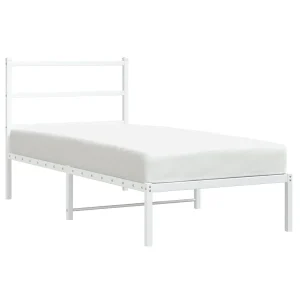 Bedframe met hoofdbord metaal wit 90×190 cm Bedframe met hoofdbord metaal wit 90×190 cm