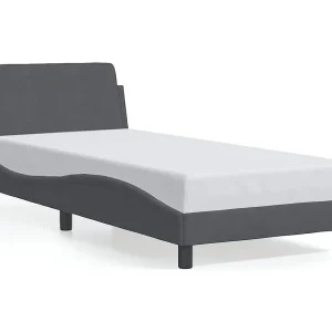 Bedframe "Dover" 80×200 cm fluweel donkergrijs Bedframe "Dover" 80×200 cm fluweel donkergrijs