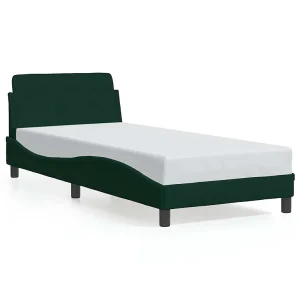 Bedframe "Dover" 90×200 cm fluweel donkergroen Bedframe "Dover" 90×200 cm fluweel donkergroen