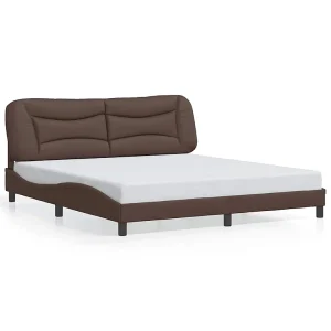 Bedframe met hoofdbord kunstleer bruin 180×200 cm Bedframe met hoofdbord kunstleer bruin 180×200 cm