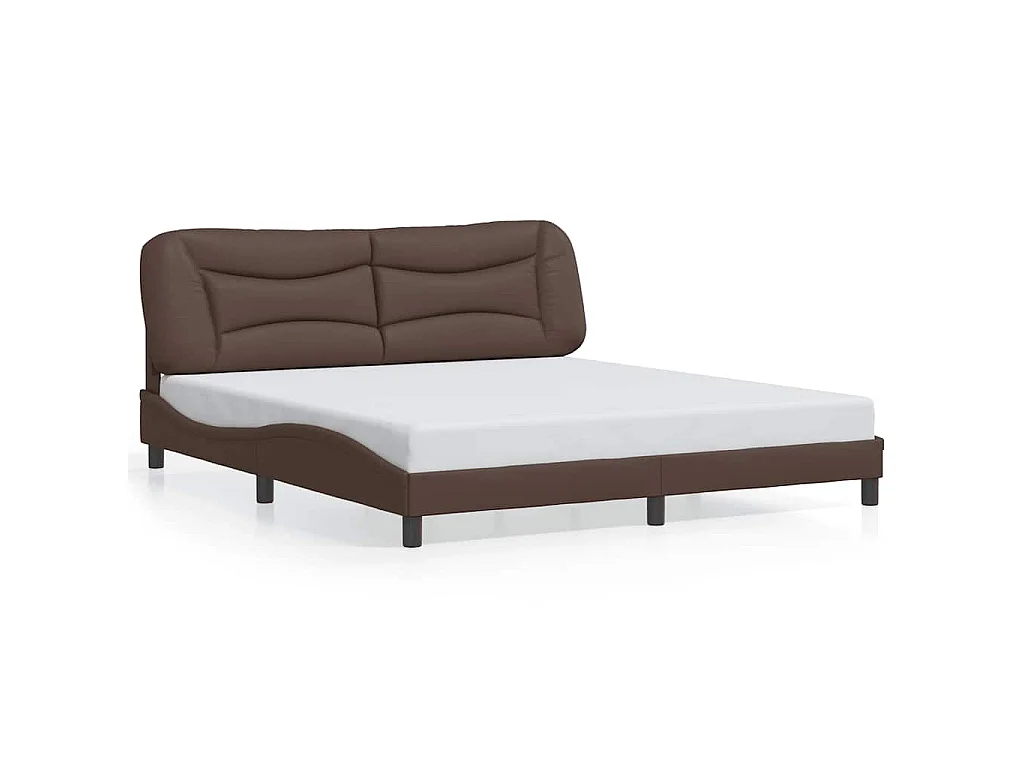 Bedframe met hoofdbord kunstleer bruin 180x200 cm