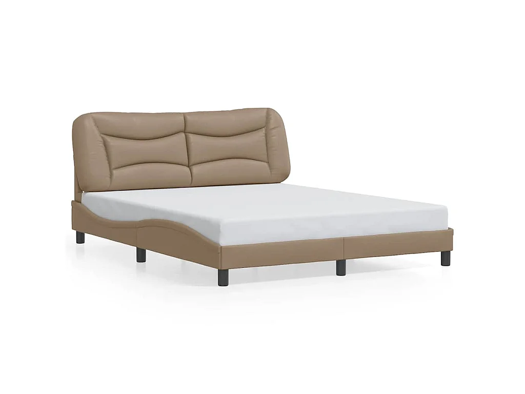 Bedframe zonder matras "Hvar" kunstleer cappuccinokleurig 160x200 cm