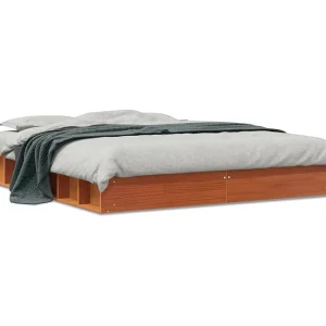 Bedframe zonder matras massief grenenhout wasbruin 160×200 cm Bedframe zonder matras massief grenenhout wasbruin 160×200 cm