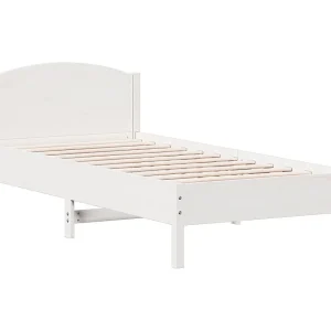 Bedframe zonder matras massief grenenhout wit 90×200 cm Bedframe zonder matras massief grenenhout wit 90×200 cm