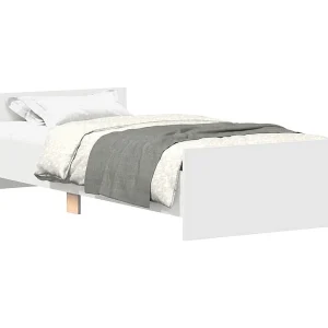 Bedframe bewerkt hout wit 90×200 cm