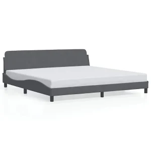 Bedframe "Dover" 200×200 cm fluweel donkergrijs